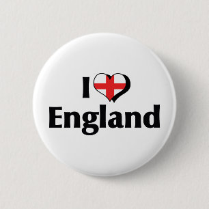 I Love England Flag 6 Cm Round Badge