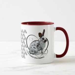 I Love English Spot Rabbits Mug