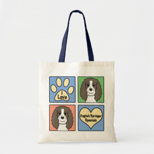 I Love English Springers Tote Bag