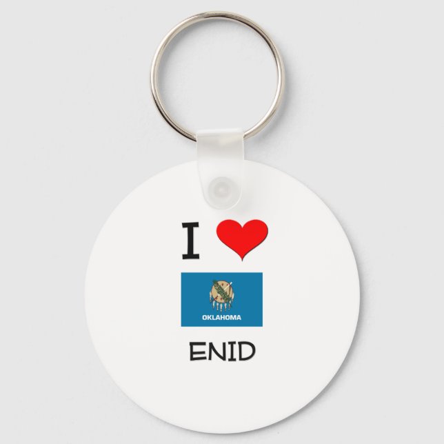 I Love Enid Oklahoma Key Ring (Front)