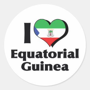 I Love Equatorial Guinea Flag Classic Round Sticker