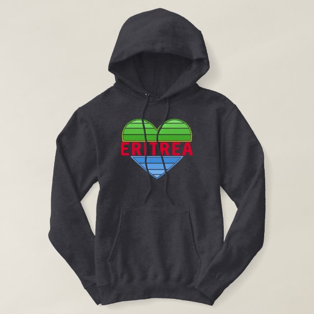 I Love Eritrea, Eritrean Heart Hoodie (Design Front)