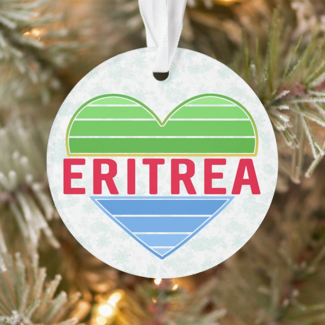 I Love Eritrea, Eritrean Heart Ornament (Tree)