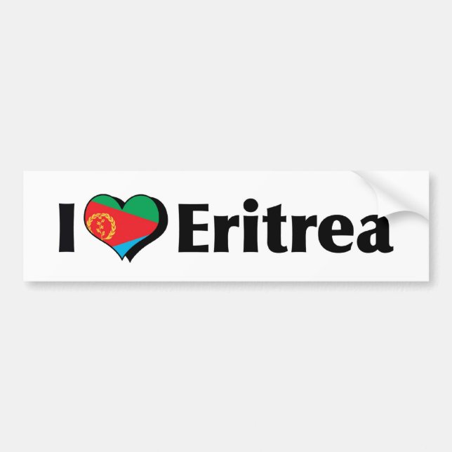 I Love Eritrea Flag Bumper Sticker (Front)