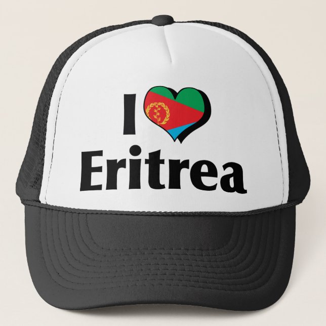 I Love Eritrea Flag Trucker Hat (Front)