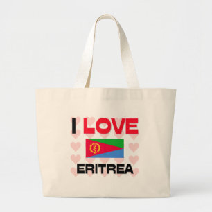 I Love Eritrea Large Tote Bag