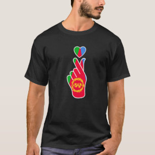 I Love Eritrea With Eritrean Flag In A Heart Hand  T-Shirt