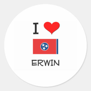 I Love Erwin Tennessee Classic Round Sticker
