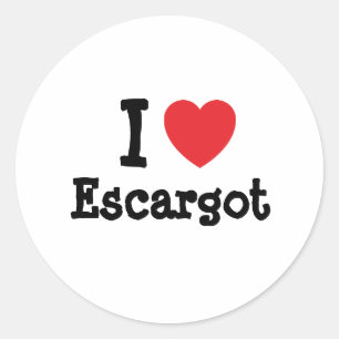 I love Escargot heart T-Shirt Classic Round Sticker