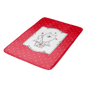 I Love Eskies (I Love American Eskimo Dogs) - Cute Bath Mat
