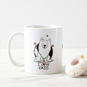 I Love Eskies (I Love American Eskimo Dogs) - Cute Coffee Mug