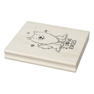 I Love Eskies (I Love American Eskimo Dogs) - Cute Rubber Stamp