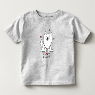 I Love Eskies I Love American Eskimo Dogs - Cute Toddler T-Shirt