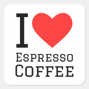 I love espresso coffee square sticker