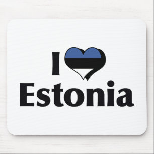 I Love Estonia Flag Mouse Pad