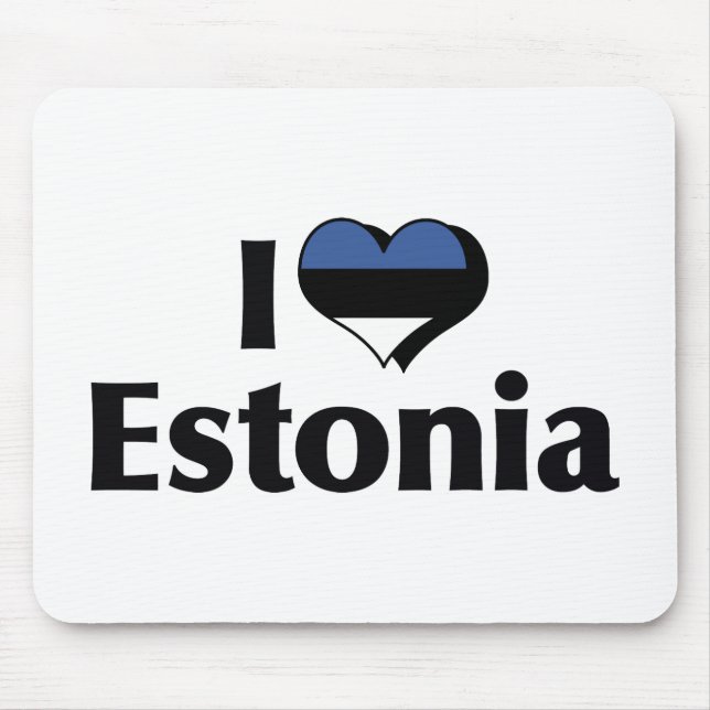 I Love Estonia Flag Mouse Pad (Front)