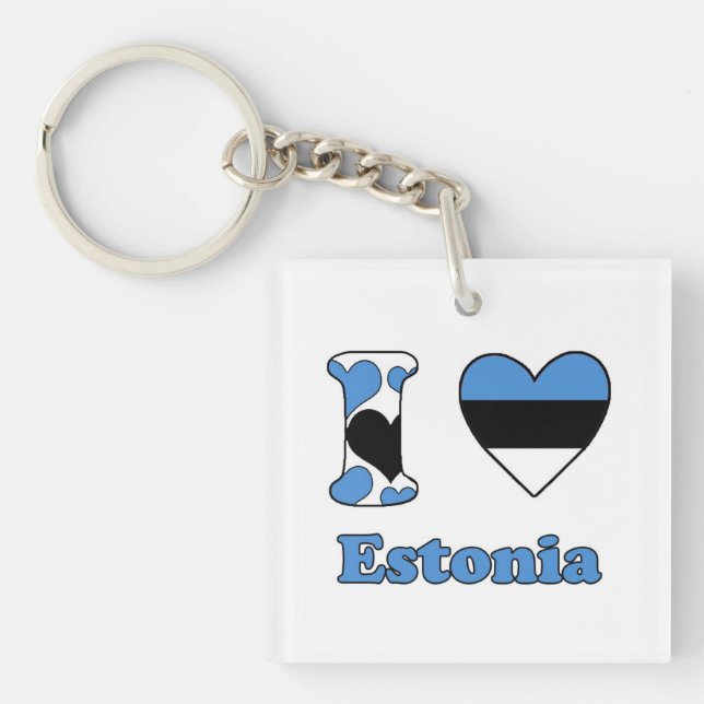 I love Estonia Key Ring (Front)