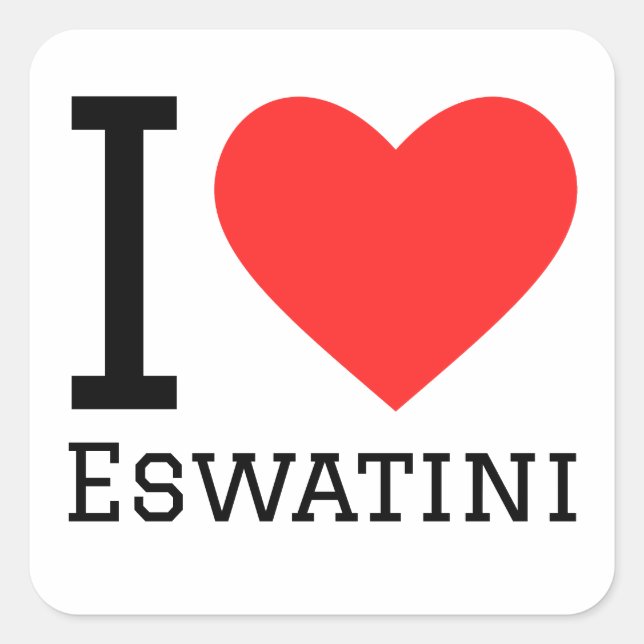 I love eswatini  square sticker (Front)