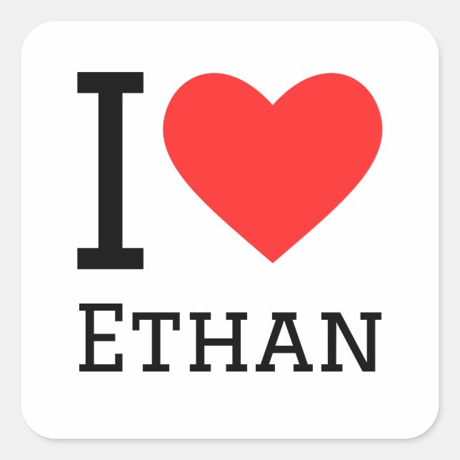 I love ethan square sticker (Front)