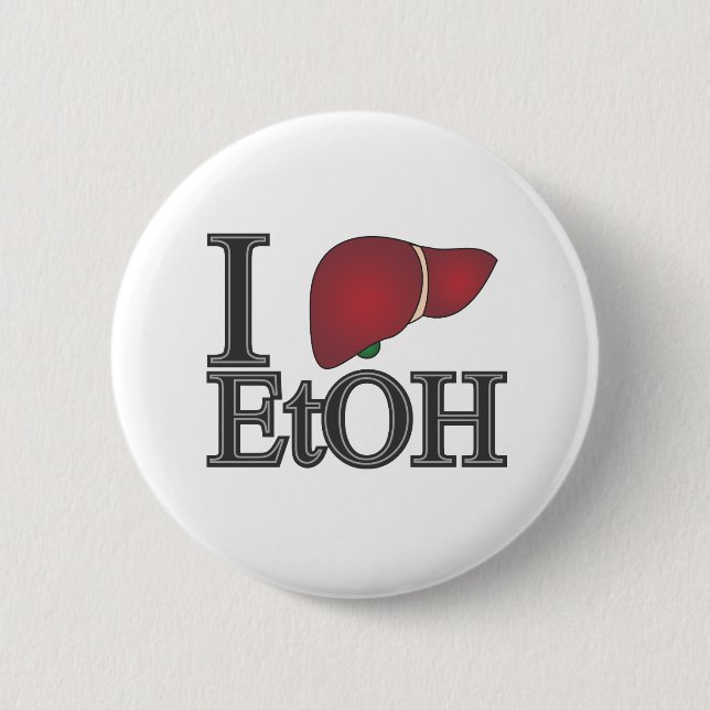 I Love Ethanol 6 Cm Round Badge (Front)