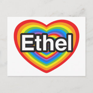 I love Ethel. I love you Ethel. Heart Postcard