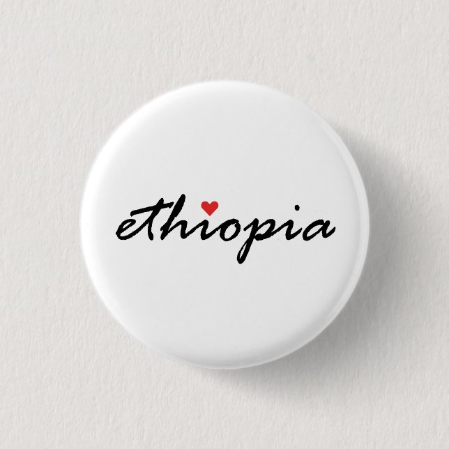 I love Ethiopia 3 Cm Round Badge (Front)