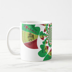 I Love Ethiopia Kaleidoscope – Heartfelt Rasta Art Coffee Mug