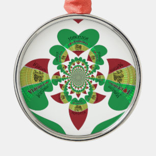 I love Ethiopia Lovely Hearts Colours Metal Tree Decoration
