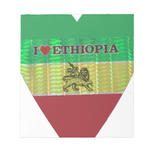 I love Ethiopia Lovely Hearts Colours Notepad