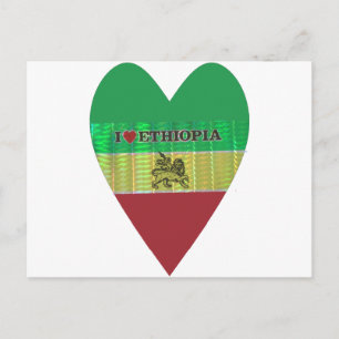 I love Ethiopia Lovely Hearts Colours Postcard
