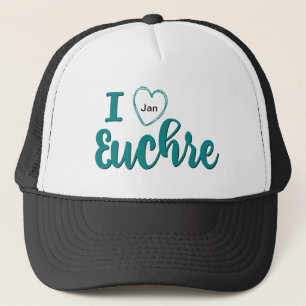 I Love Euchre Personalised Lettered Design Trucker Hat