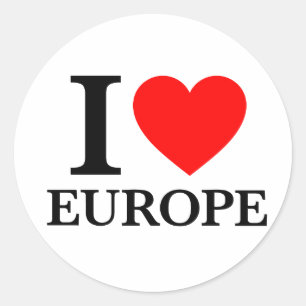 I Love Europe Classic Round Sticker