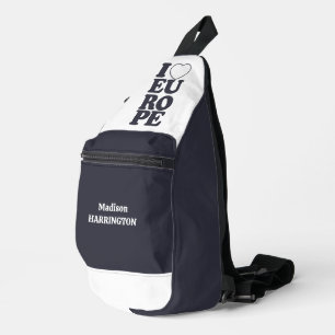 I LOVE EUROPE custom name Sling Bag