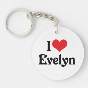 I Love Evelyn Key Ring