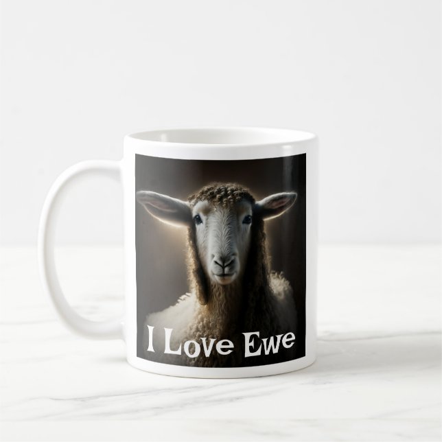 I Love Ewe | Cute Pun Coffee Mug (Left)