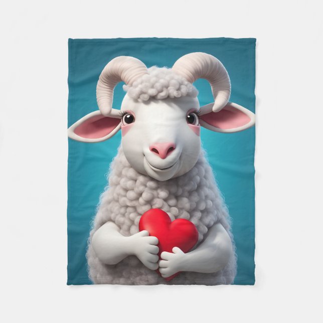 I Love Ewe Fleece Blanket (Front)