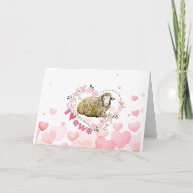 I love Ewe Greeting card (Front)