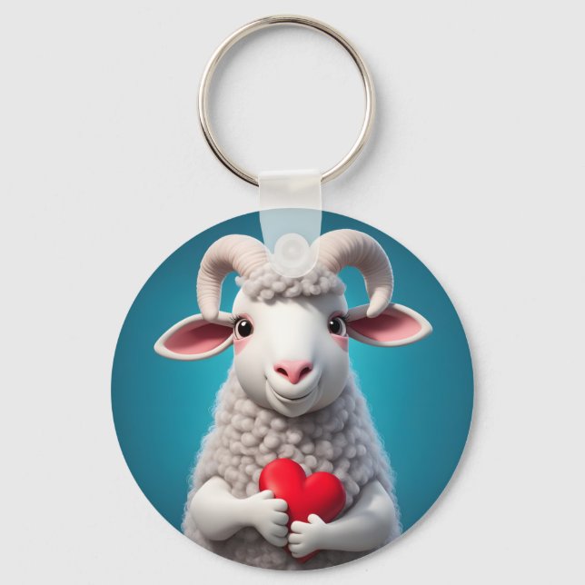 I Love Ewe Key Ring (Front)