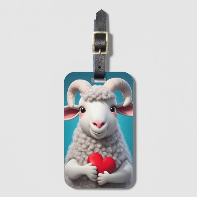 I Love Ewe Luggage Tag (Front Vertical)