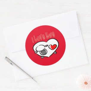 I Love Ewe Romantic Quotes Classic Round Sticker