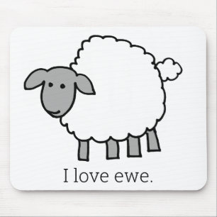 I Love Ewe Sheep Mouse Pad