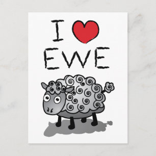 I Love Ewe! Valentines Day Holiday Postcard
