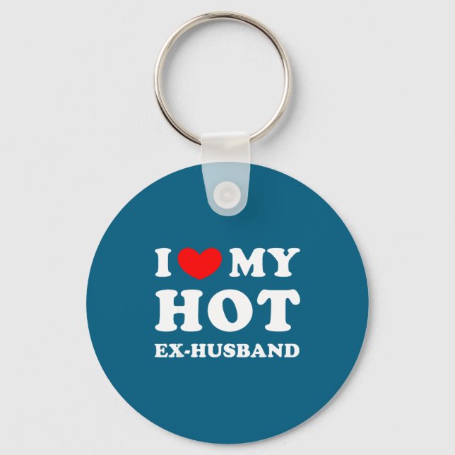 I Love Ex Husband Heart Ex Husband Key Ring (Front)