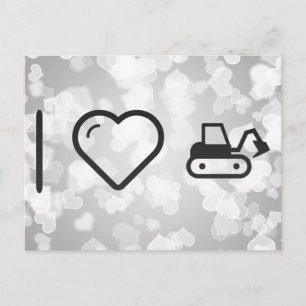I Love Excavators Postcard