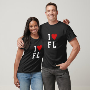 I love F L   Heart custom text FL Florida T-Shirt