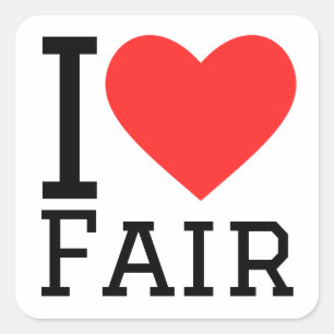 I love fair square sticker