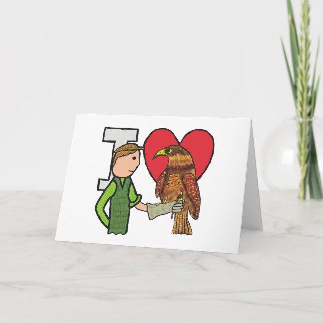 I Love Falconry Card (Front)