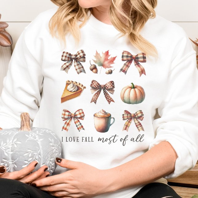 I Love Fall Most of All, Autumn Coquette Women's  Sweatshirt (Creator Uploaded)