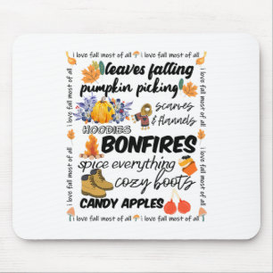 I Love Fall Most Of All Autumn Leaves Mouse Pad