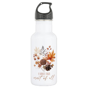 I Love Fall Most Of All - Leaves Foliage 532 Ml Water Bottle